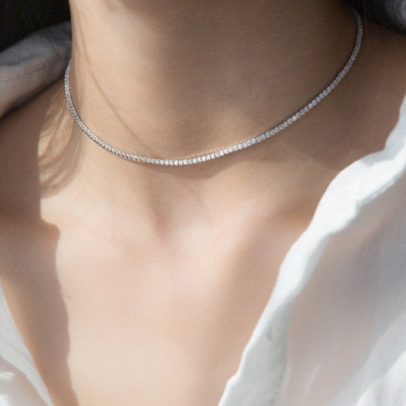 Tennis choker necklace - Picture 1 of 8
